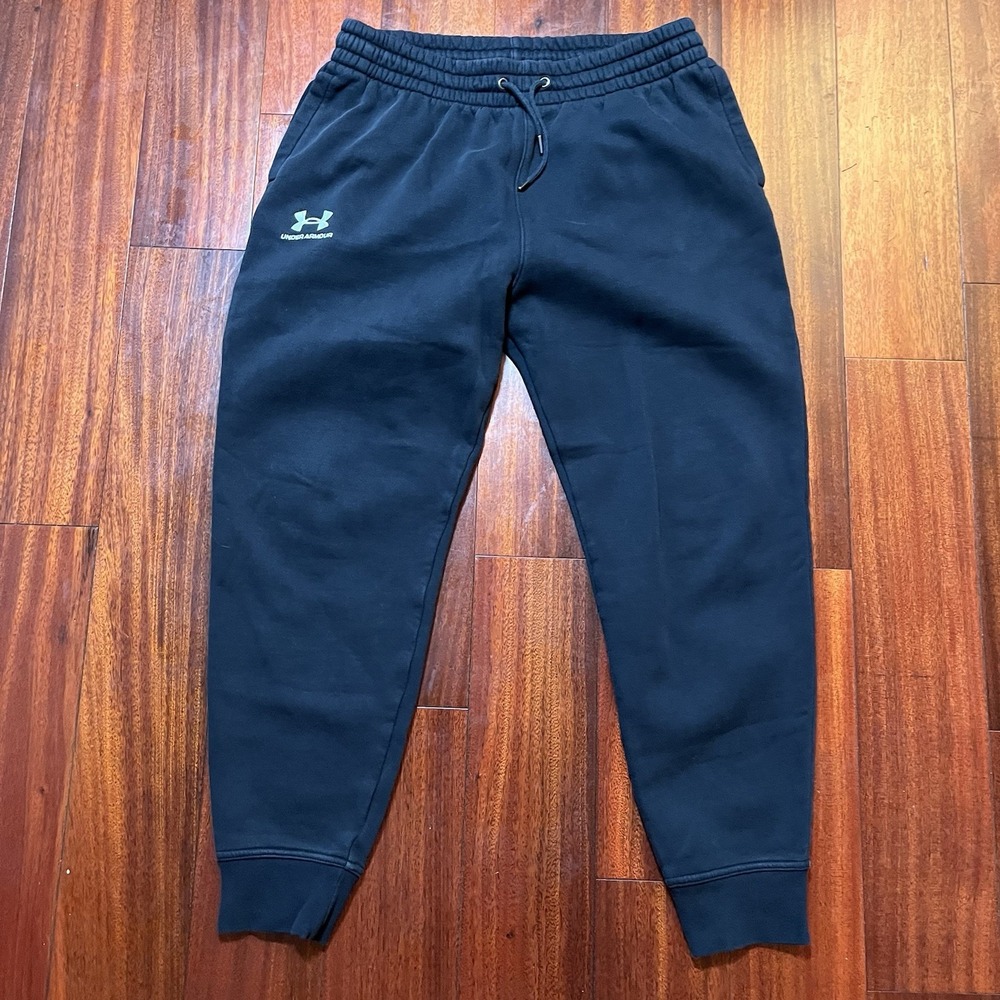 Under Armour Jogger Sweatpants Mens Large Drawstring Stretch Casual Pants Black